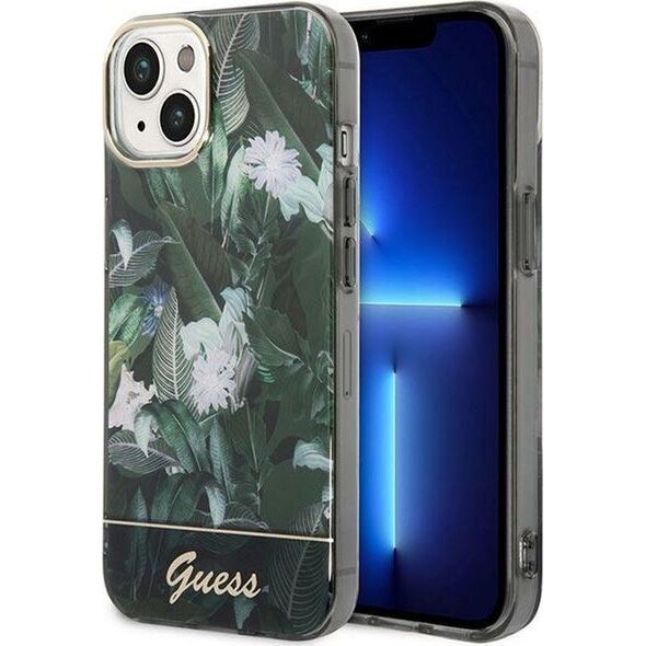Guess Etui Guess Jungle Collection HardCase do iPhone 14 zielone