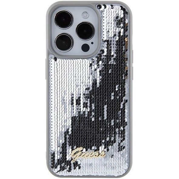Guess Guess GUHCP15XPSFDGSS iPhone 15 Pro Max 6.7" srebrny/silver hardcase Sequin Script Metal