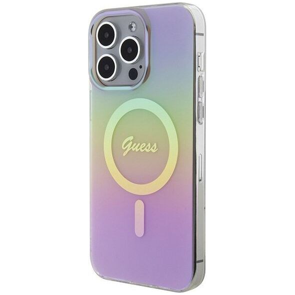 Guess Guess GUHMP15LHITSP iPhone 15 Pro 6.1" różowy/pink hardcase IML Iridescent MagSafe
