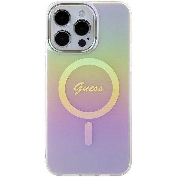 Guess Guess GUHMP15LHITSP iPhone 15 Pro 6.1" różowy/pink hardcase IML Iridescent MagSafe
