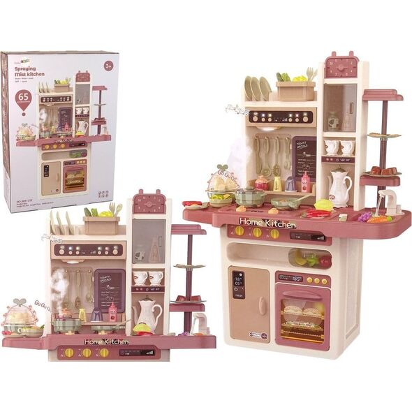 Kuchnia Dla Dzieci Woda Para Wodna Dźwięk Światła Akcesoria 65 Elementów LEAN Toys