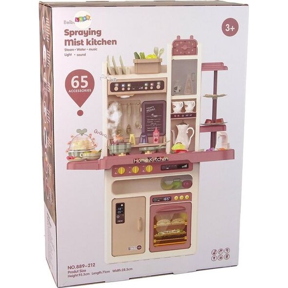 Kuchnia Dla Dzieci Woda Para Wodna Dźwięk Światła Akcesoria 65 Elementów LEAN Toys
