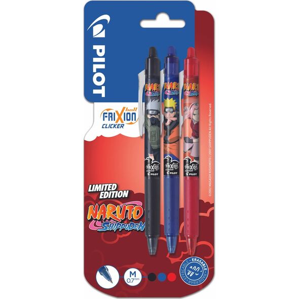 Pilot Pilot FriXion Ball Clicker medium 0,7 mm - Naruto Limited Edition - 3er Blister 14171140 3131910435020