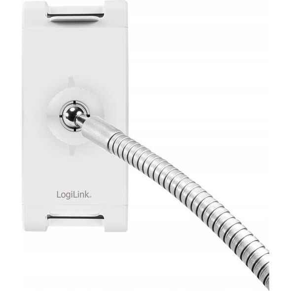 LogiLink Standfuß mit Schwanenhals für Mobilgeräte, silber geignet für 4.7" (11,94 cm) - 12.9" (32,77 cm) Smartphones - 1 Stück (AA0082A)