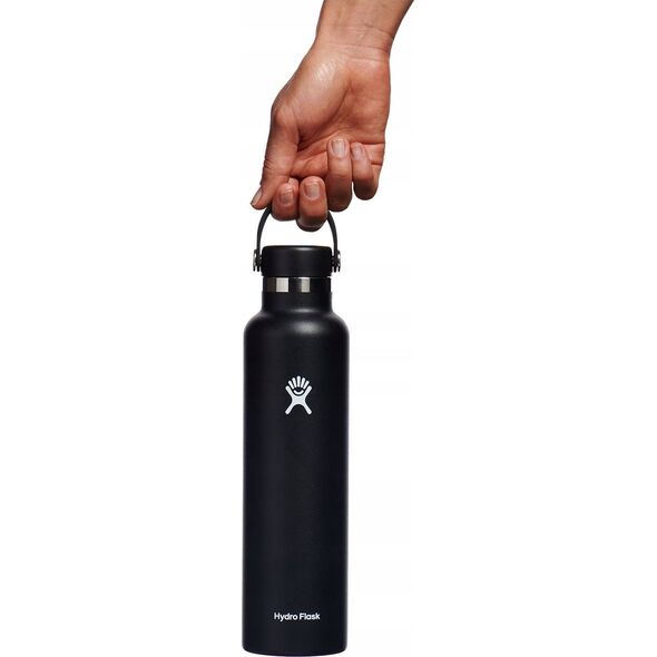 Hydro Flask Standard Mouth Flex Straw Cap water bottle, 700 ml - Black