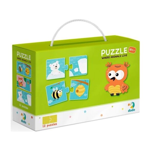 Dodo Puzzle 12x2 Gdzie żyją zwierzęta?