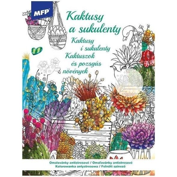 Kolorowanka antystresowa Kaktusy i sukulenty