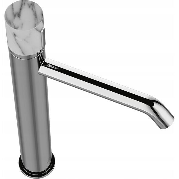 Washbasin faucet INVENA GABRO PLUS, high, chrome, with marble handle