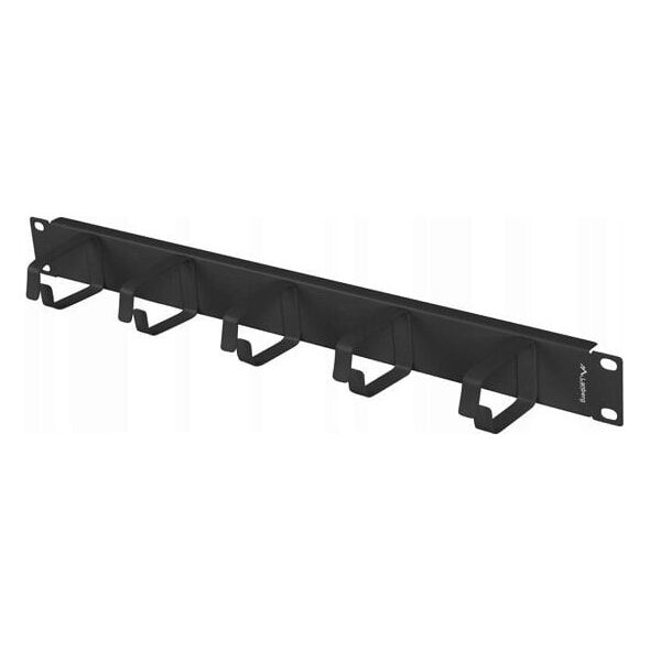 ORGANIZER KABLI 19" 1U Z 5 METALOWYMI UCHWYTAMI TYP B CZARNY LANBERG