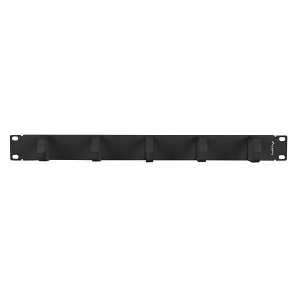ORGANIZER KABLI 19" 1U Z 5 METALOWYMI UCHWYTAMI TYP B CZARNY LANBERG