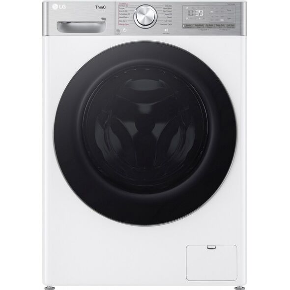 Pralka LG LG | Skalbimo mašina | F2WR909P3W | Energy efficiency class A-10% | Front loading | Skalbimo talpa 9kg | 1200 RPM | Gylis 47.5 cm | Plotis 60 cm | LED | Steam function | Direct drive | Wi-Fi | Baltas