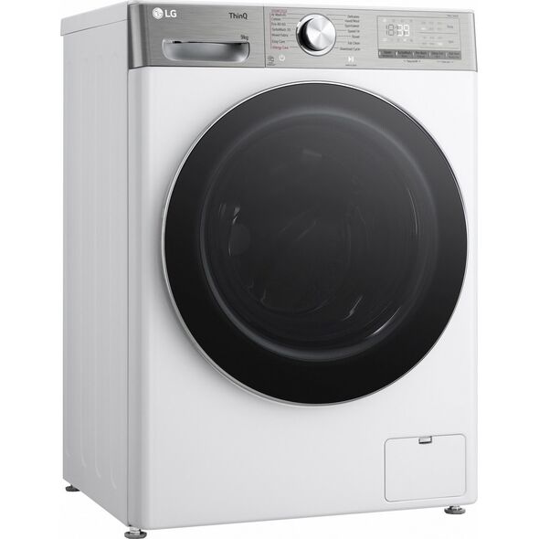 Pralka LG LG | Skalbimo mašina | F2WR909P3W | Energy efficiency class A-10% | Front loading | Skalbimo talpa 9kg | 1200 RPM | Gylis 47.5 cm | Plotis 60 cm | LED | Steam function | Direct drive | Wi-Fi | Baltas