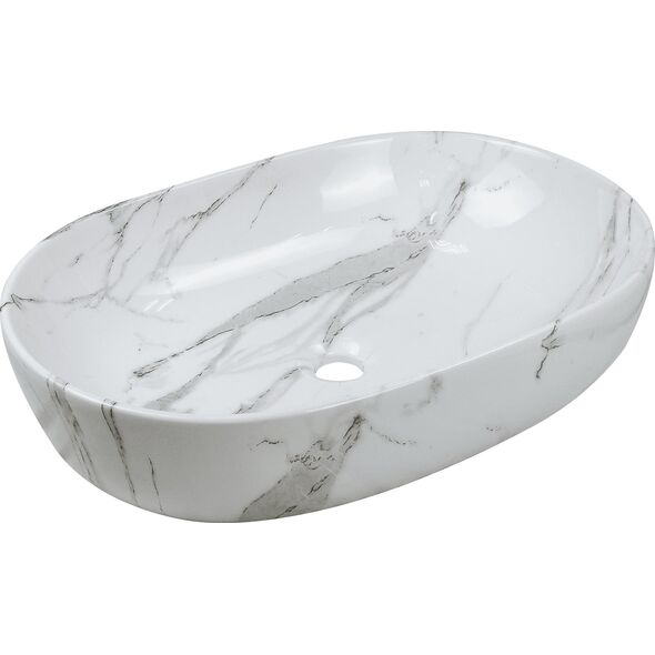 Umywalka Invena WASHBAS COUNT TEJA 60 OVAL WHITE/MARBLE