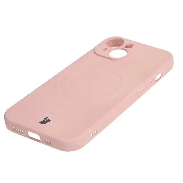 Bizon Case Silicone Magnetic Apple iPhone 15 light pink