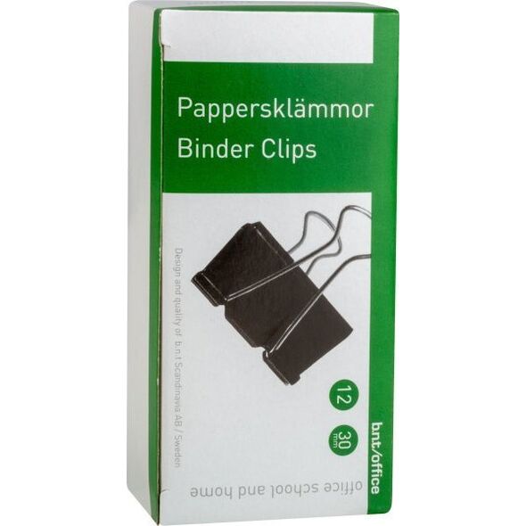 Stickn Papirklemme stål bnt sort 30mm αναδιπλούμενο 12 τεμάχια/συσκευασία - (12 τεμάχια) 13798571 7392265515522