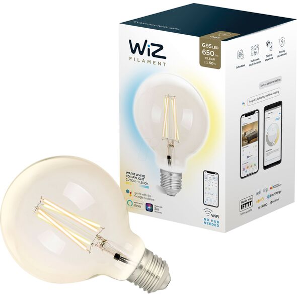 WiZ Wiz Smart Led Bulb Filament G95 E27 Smart Home, Dimmable, 6,5w - 60w 13956112 4897104950890