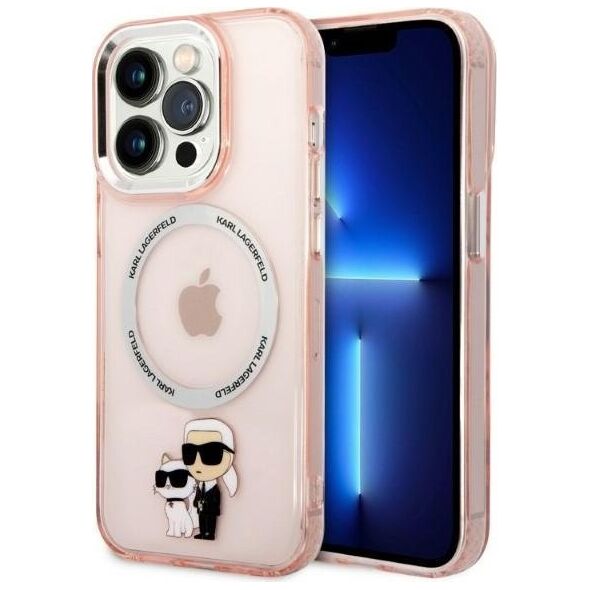 Karl Lagerfeld Etui Karl Lagerfeld KLHMP14XHNKCIP Apple iPhone 14 Pro Max hardcase różowy/pink IML NFT Karl&Choupette Magsafe