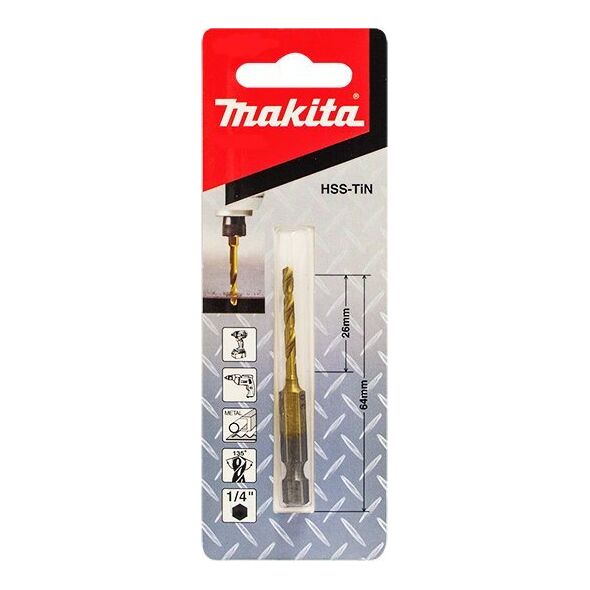 Δραπανο Makita MAKITA DRILL FOR METAL HSS-TIN 1/4" HEX 3,2x67mm 13919989 88381464246