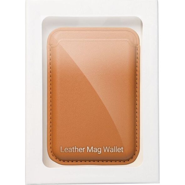 OEM Portfel magnetyczny na karty LEATHER MAG WALLET kompatybilny z MagSafe  pomarańczowy