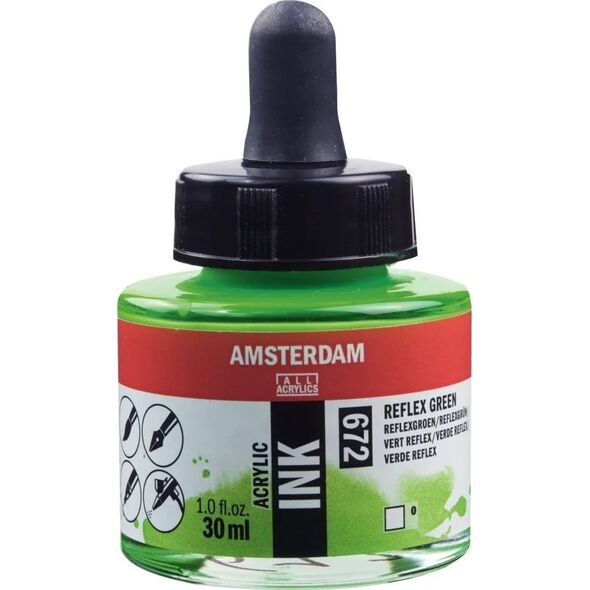 Artequipment Amsterdam Acrylic Ink Bottle Reflex Green 672 13801153 8712079389833