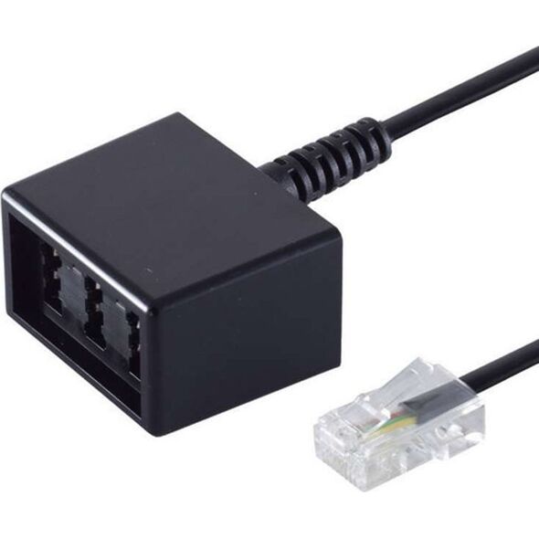 S-Impuls Western- Stecker RJ45 (8/4)-TAE-NFN-Kuppl. 0,1m (Bulk)