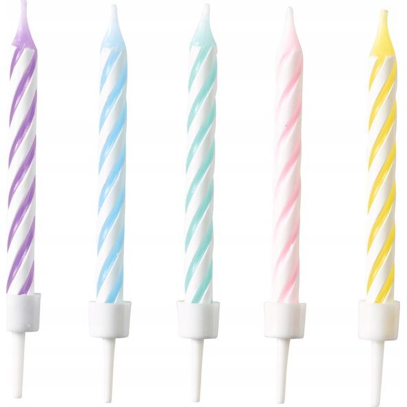 Teka ¦wieczki urodzinowe Pastel Rainbow 10szt.
