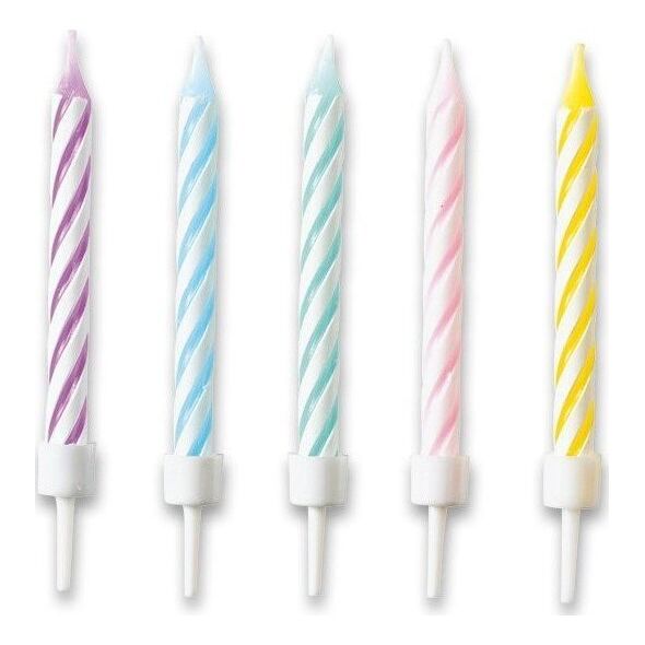 Teka ¦wieczki urodzinowe Pastel Rainbow 10szt.