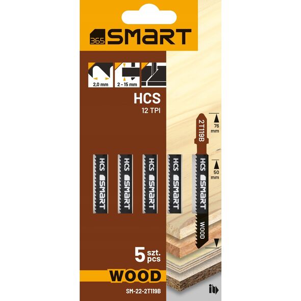 Smart brzeszczot do wyrzynarki 12 tpi, basic wood /5 szt./ smart