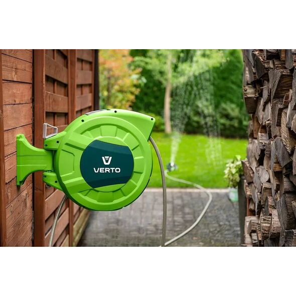 Verto Wąz z automatycznym zwijaczem 20 m +2m (15G891)