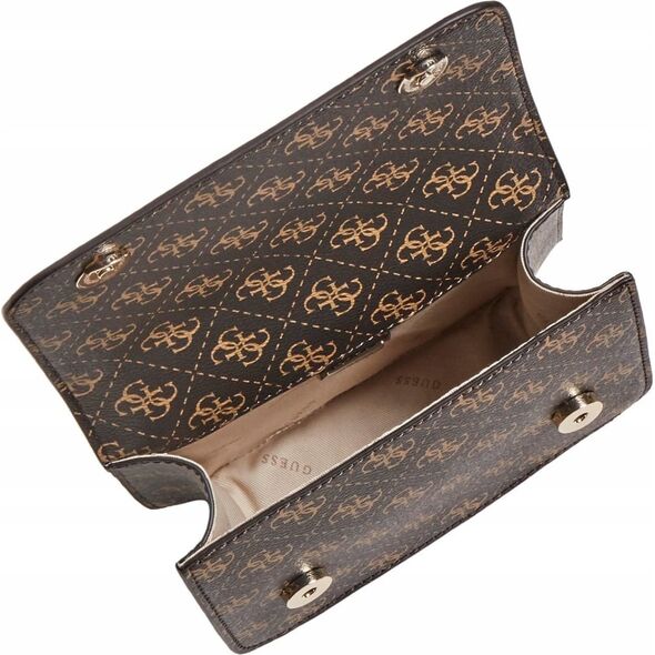 Guess Guess, Noelle, Leather, 4G Logo, Crossbody Bag, Brown, hwql78 79780, 18.5 x 14.5 x 7 cm, For Women For Women