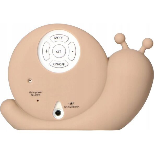 Alecto Baby Simon Snail sleep rhythm learning alarm clock, Taupe