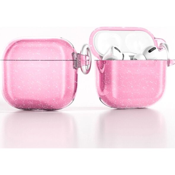 Etui brokatowe na AirPods 4 - różowe