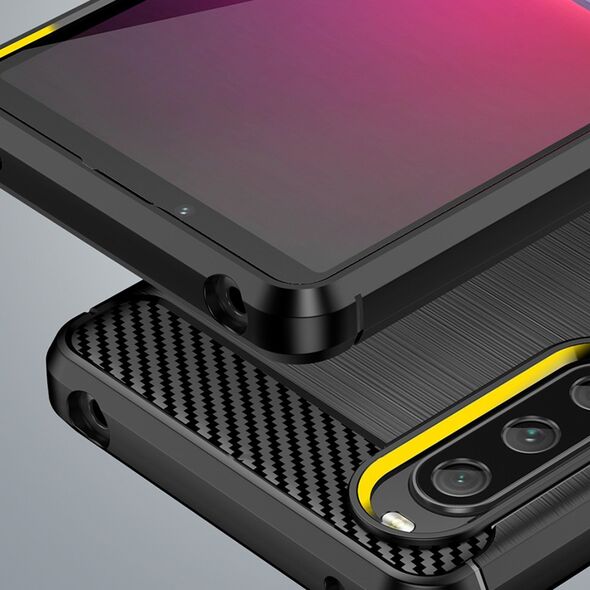 Hurtel Carbon Case etui do Sony Xperia 10 V elastyczny silikonowy karbonowy pokrowiec czarne