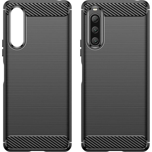 Hurtel Carbon Case etui do Sony Xperia 10 V elastyczny silikonowy karbonowy pokrowiec czarne