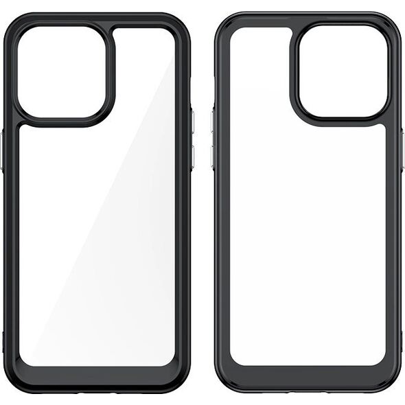 Hurtel Wzmocnione etui z elastyczną ramką do iPhone 15 Pro Outer Space - przezroczyste