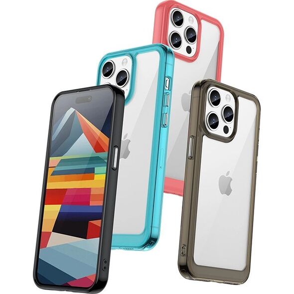 Hurtel Wzmocnione etui z elastyczną ramką do iPhone 15 Pro Outer Space - przezroczyste