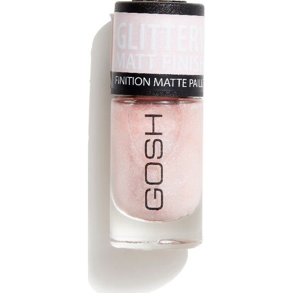 Gosh, Glittery, Matt Finish, Nail Polish, 06, Soft Pink, 8 ml For Women