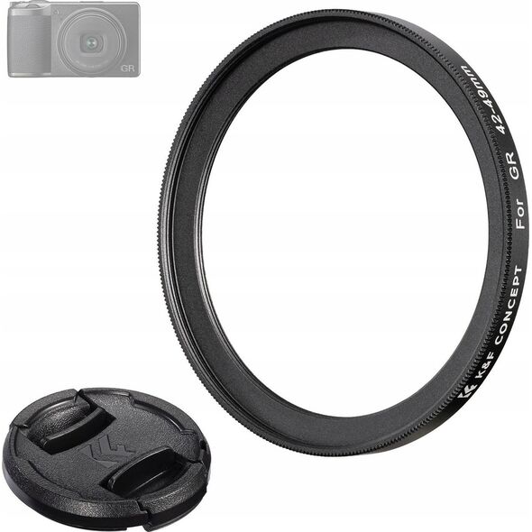 Adapter Redukcja Pierścień 42mm-49mm K&F do Ricoh GR II III IIIx + Dekielek / SKU.2328