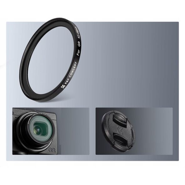 Adapter Redukcja Pierścień 42mm-49mm K&F do Ricoh GR II III IIIx + Dekielek / SKU.2328