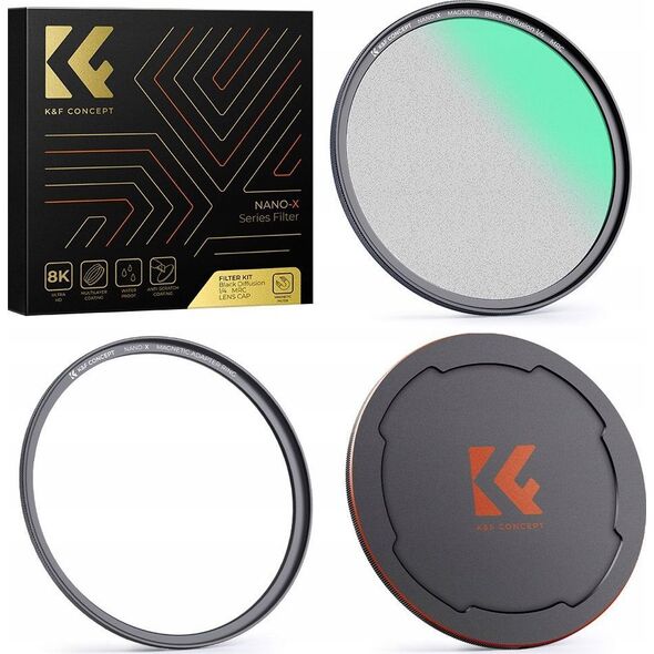 Zestaw 3w1 Filtr Black Diffusion 1/4 Pierścień Magnetyczny Dekielek 67 - 67mm / SKU.1821