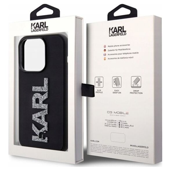 Karl Lagerfeld Karl Lagerfeld KLHCP15X3DMBKCK iPhone 15 Pro Max 6.7" czarny/black hardcase 3D Rubber Glitter Logo