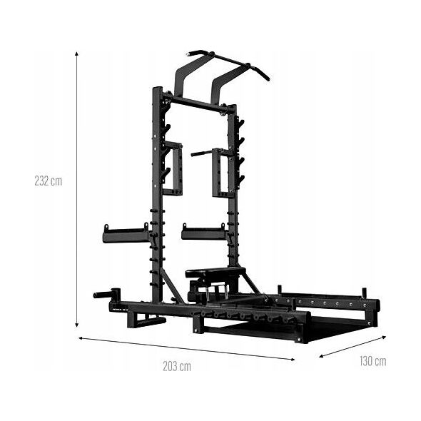 SMP01 STOJAK MULTIFUNKCYJNY Z PLATFORMĄ DO PODNOSZENIA CIĘŻARÓW I HIP THRUST COMMERCIAL HMS