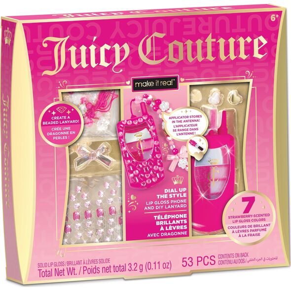 Κάντε το αληθινό ΚΑΝΤΕ ΤΟ ΠΡΑΓΜΑΤΙΚΟ Juicy Couture Dial Up the Style Lip Gloss Phone and DIY Lanyard 13764298 695929044732