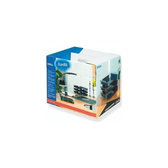 Bantex Brevbakkesæt Vision 3 bakker sort + 1 forkromet stativ 13798584 5705467009287