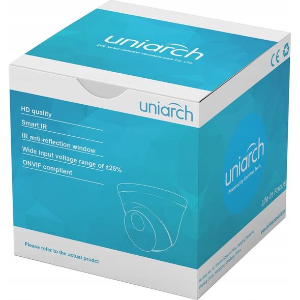 Kamera IP Uniarch Uniarch IPC-T125-APF28 kamera przemysłowa Wieżyczka Kamera bezpieczeństwa IP Wewnętrz i na wolnym powietrzu 2592 x 1944 px Sufit
