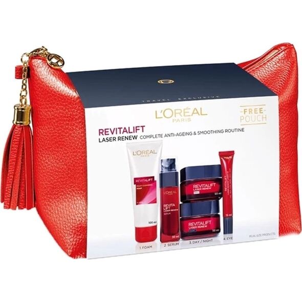 Σετ L'Oreal Paris L'Oreal Paris: Revitalift Laser Renew, Cleansing, Cleansing Foam, 100 ml + Revitalift Laser Renew, Αντιρυτιδική, Κρέμα ματιών, 15 g + Revitalift Laser Renew, Ορός, Για Πρόσωπο, 30 ml + Revitalift Laser Ανανεώσιμο, Υαλουρονικό Οξύ, Αντιρυ