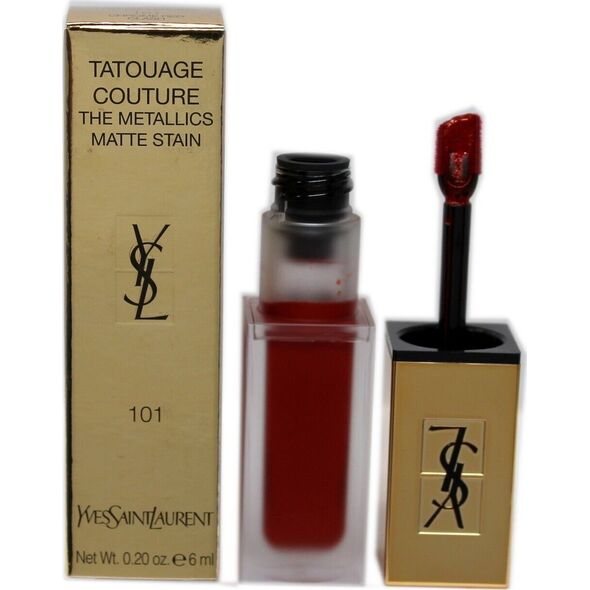 Yves Saint Laurent Yves Saint Laurent, Tatouage Couture The Metallics, Matte Lip Stain, Liquid Lipstick, 101, Chrome Red Clash, 6 ml για γυναίκες 13460271 3614272202689
