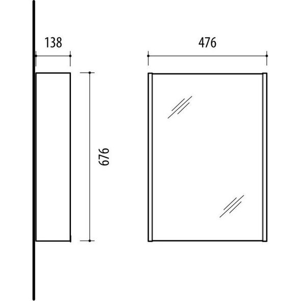 Riva CABINET WITH MIRROR SPS-50BT-PM CONCRETE