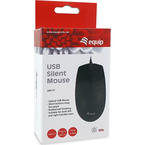 Equip 245117 myszka Biuro Oburęczny USB Typu-A Optyczny 1200 DPI