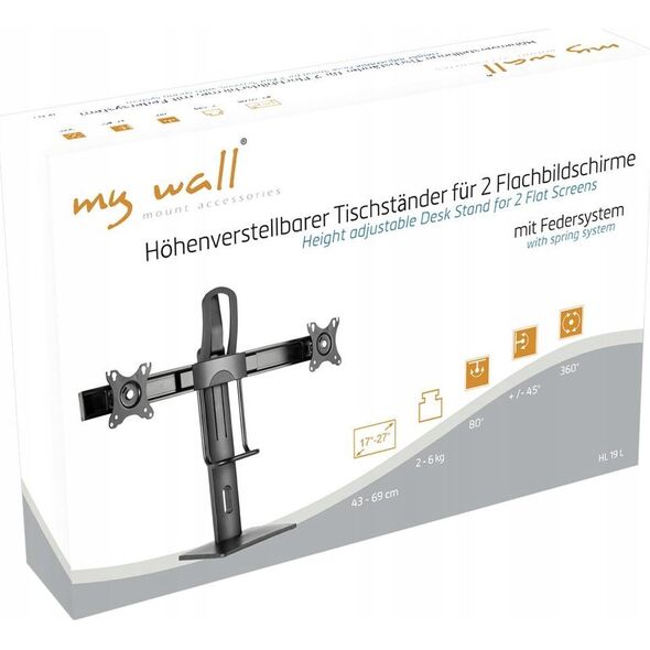 My Wall HL 19 L Skærm-bordslag 43,2 cm (17) - 68,6 cm (27) Kan vippes og svinges, Drejbar
